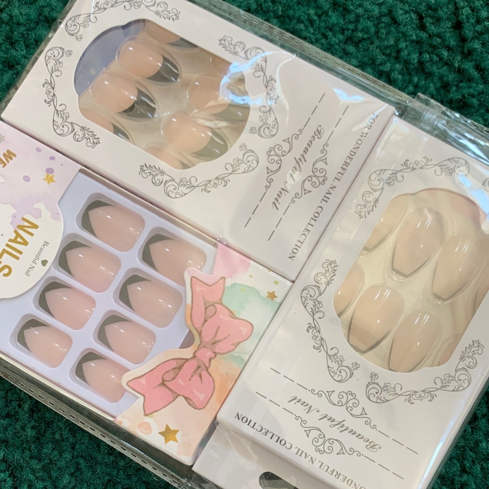 3 NWOT Elegant Nude Press-On Nails Set